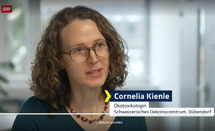 Ecotox Centre in SRF Kassensturz programme on drain cleaners