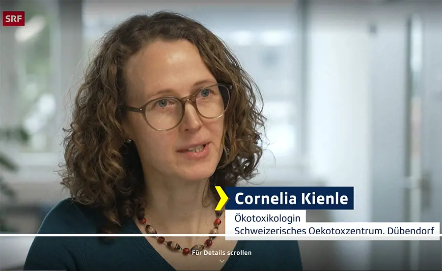 Ecotox Centre in SRF Kassensturz programme on drain cleaners